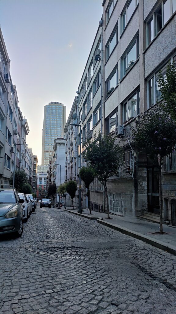 a street in Bomonti Şişli Istanbul with local shops and cafés